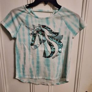 Justice Little girls tie dye unicorn sequins tshirt size 10
